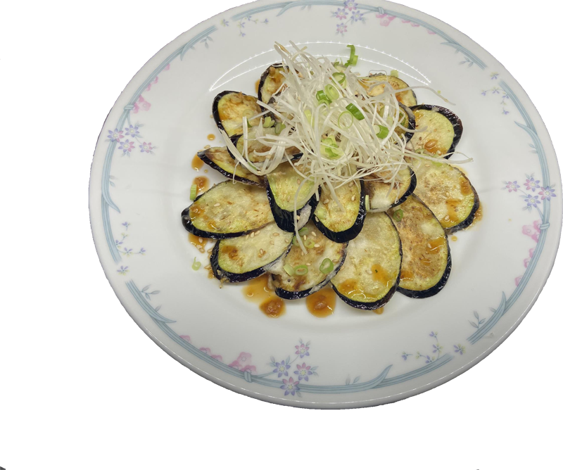 揚げナスのガーリックソース