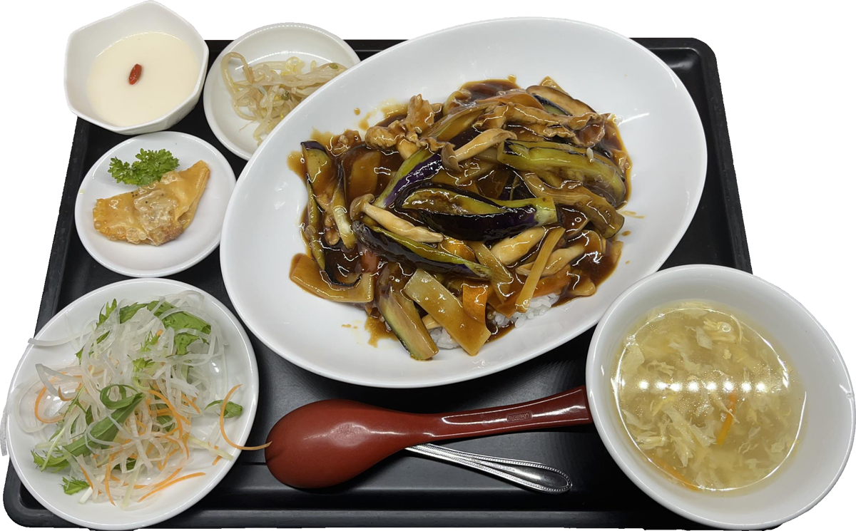 豚肉とナスのあんかけご飯