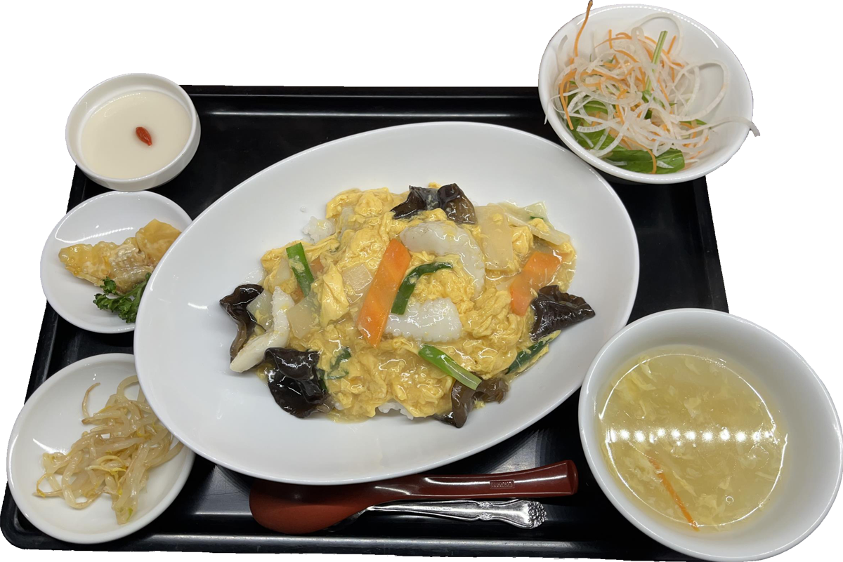イカと玉子の塩あんかけご飯