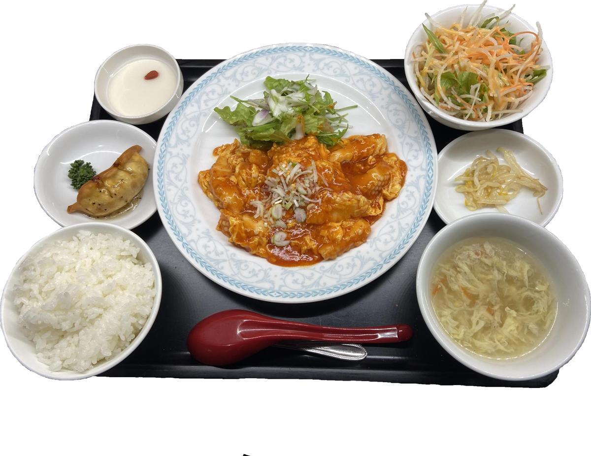 イカ玉チリ定食