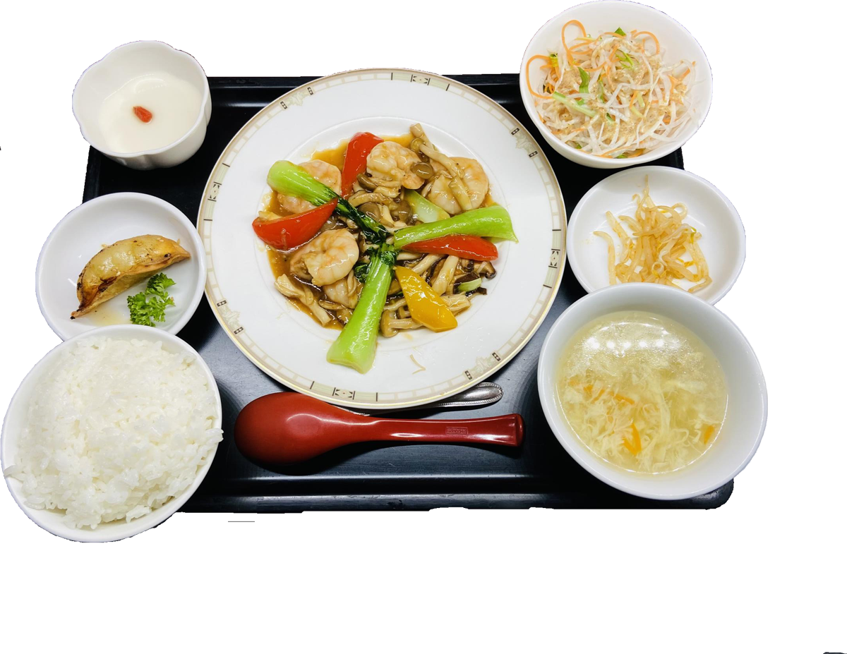 エビとキノコの彩り炒め