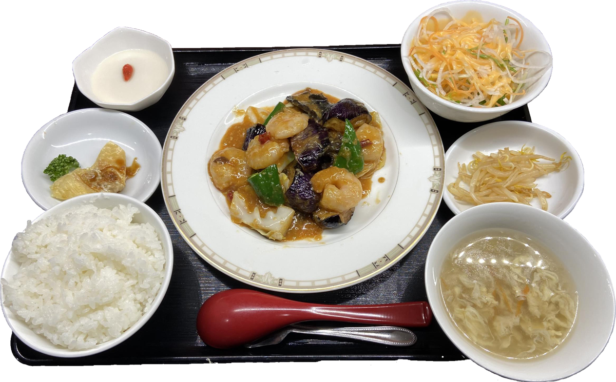 エビとナスの甘味噌炒め