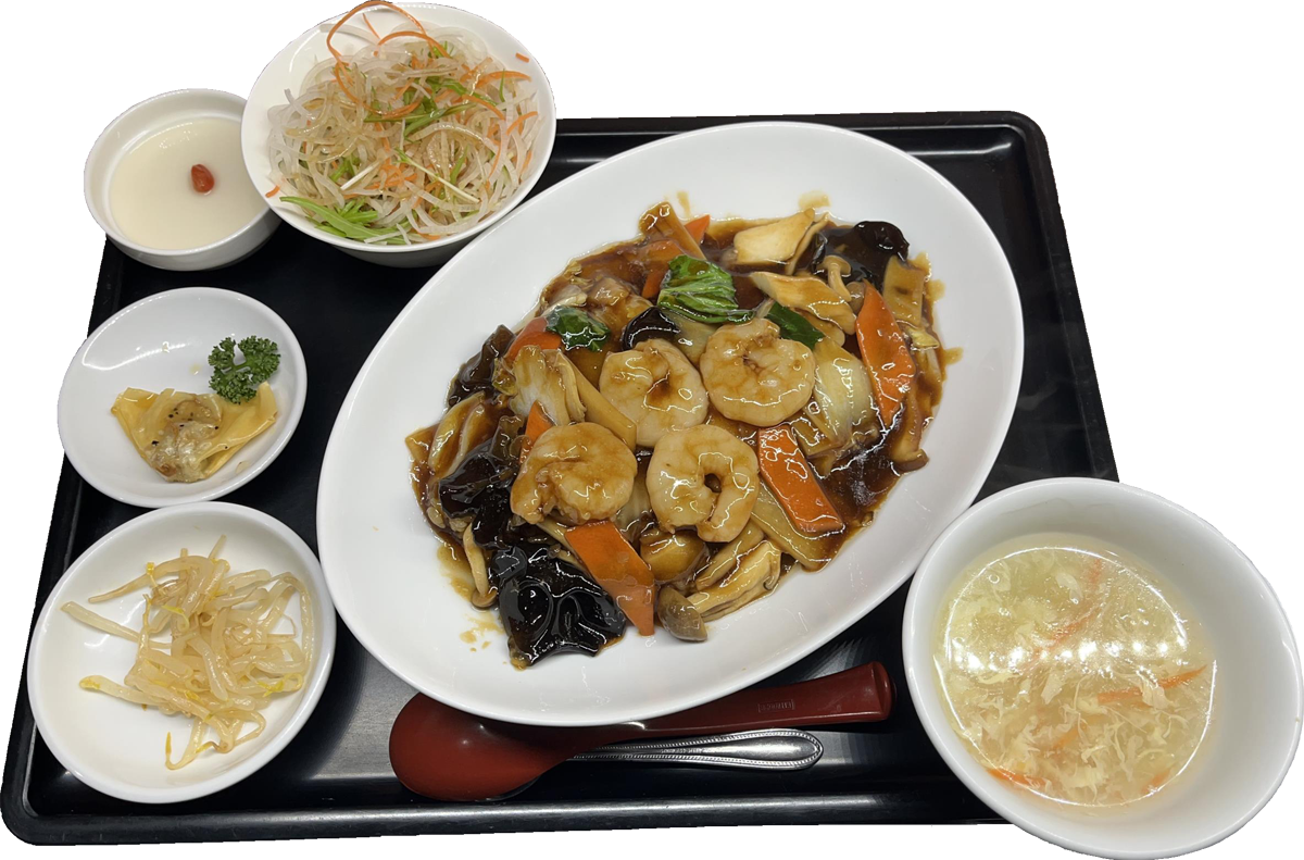 エビと野菜のあんかけご飯