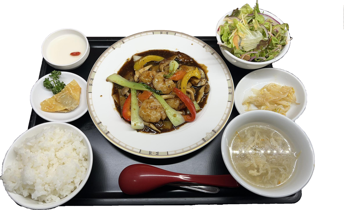 エビと野菜のブラックペッパー炒め