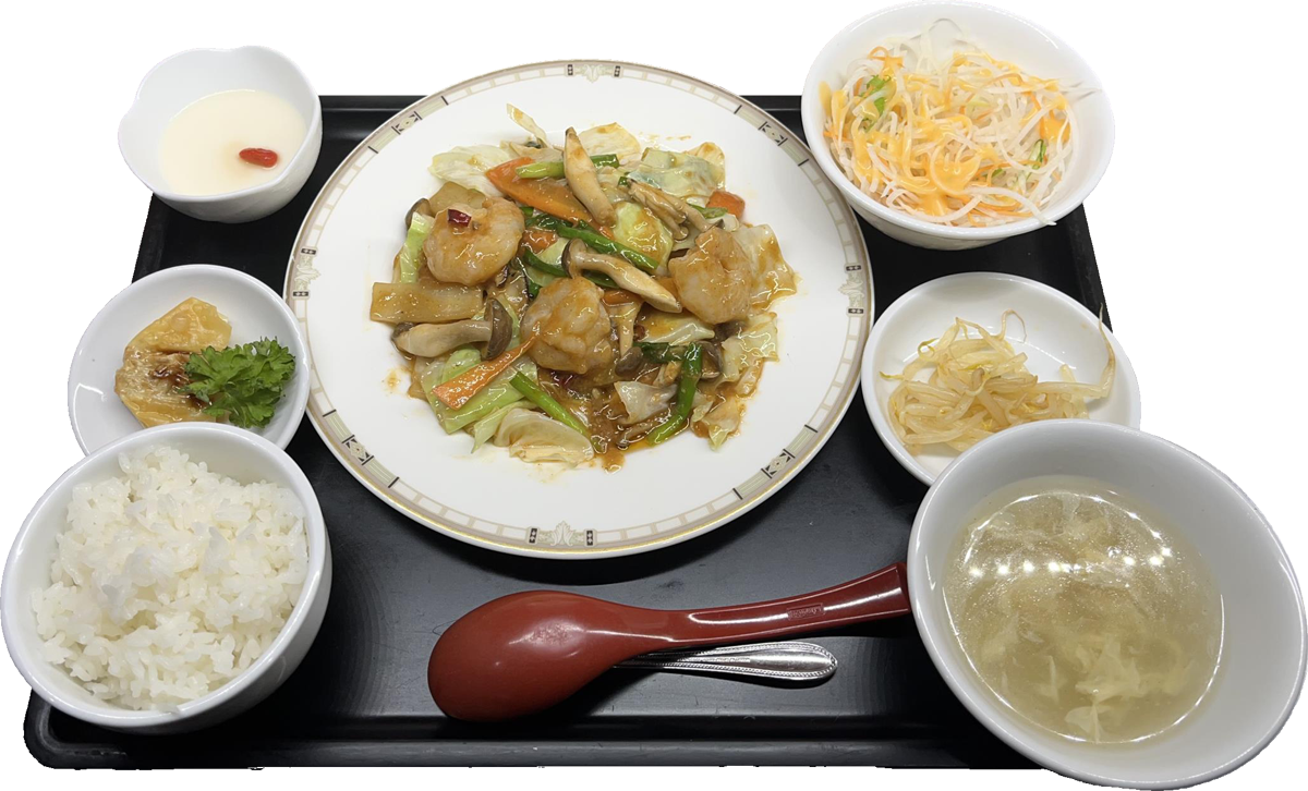 エビと野菜の甘味噌炒め
