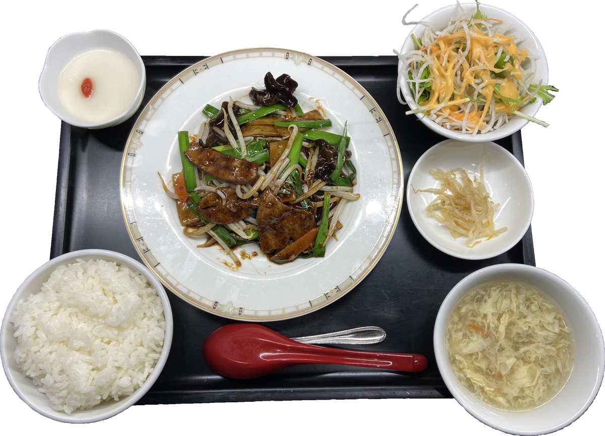 ニラレバ定食