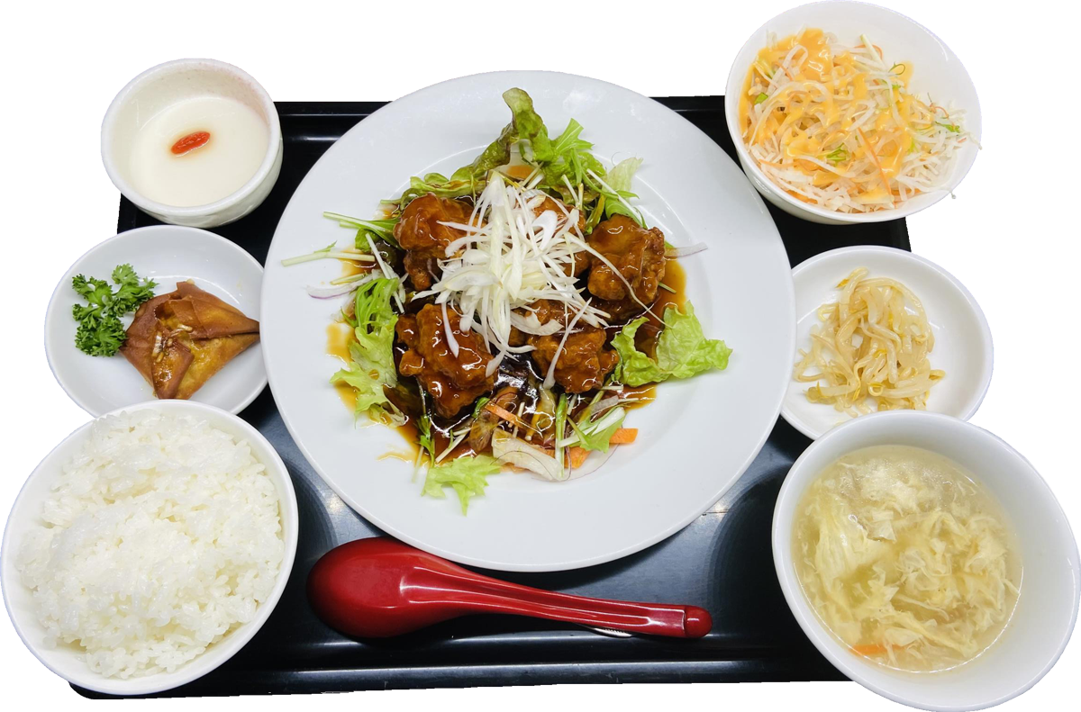 鶏唐揚げの黒酢スブタ