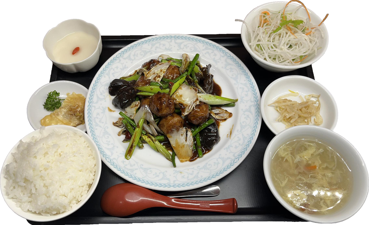 肉団子と葱の甘辛炒め